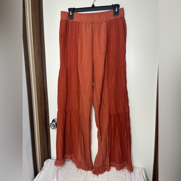 Umgee Orange Wide Leg pants with Elastic Waistband - Picture 12 of 12